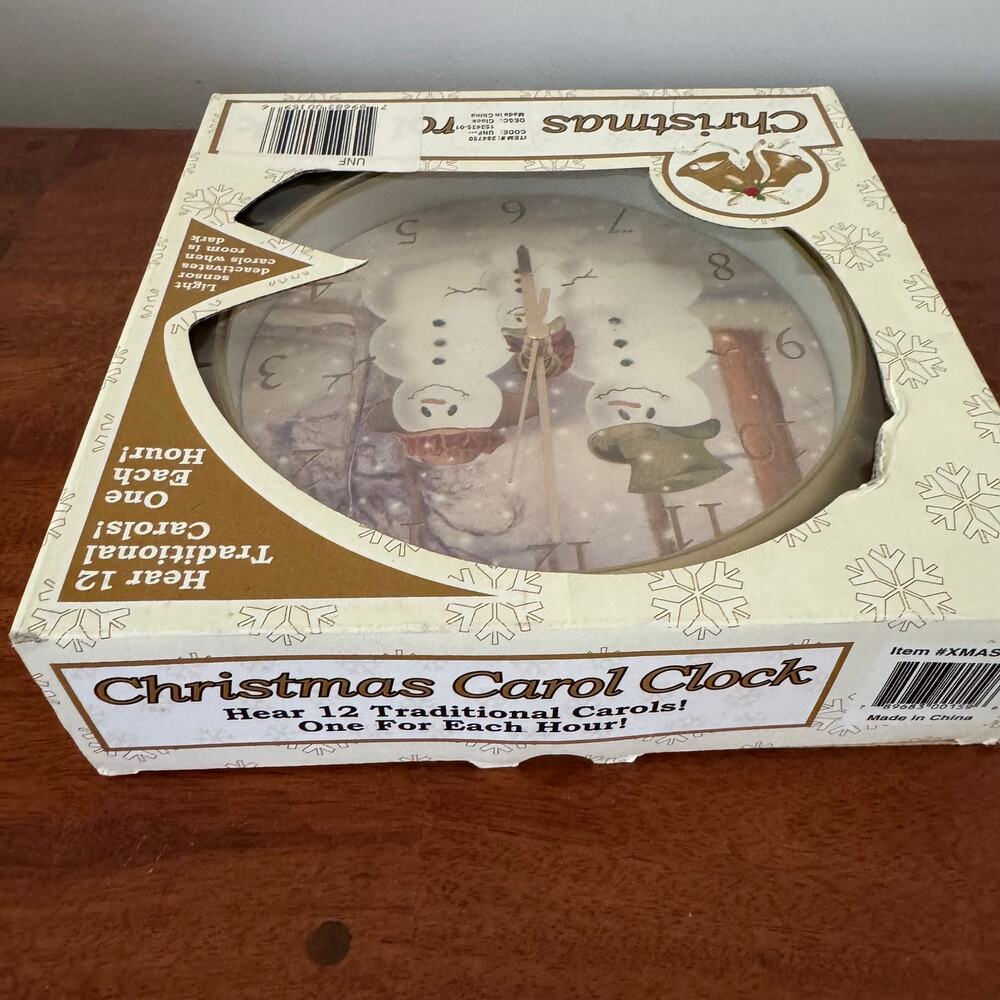 Feldstein Christmas Carol Clock Snowman 12 Songs Light Sensor Holiday Decor - Picture 6 of 9